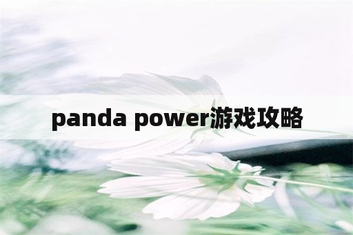 panda power游戏攻略